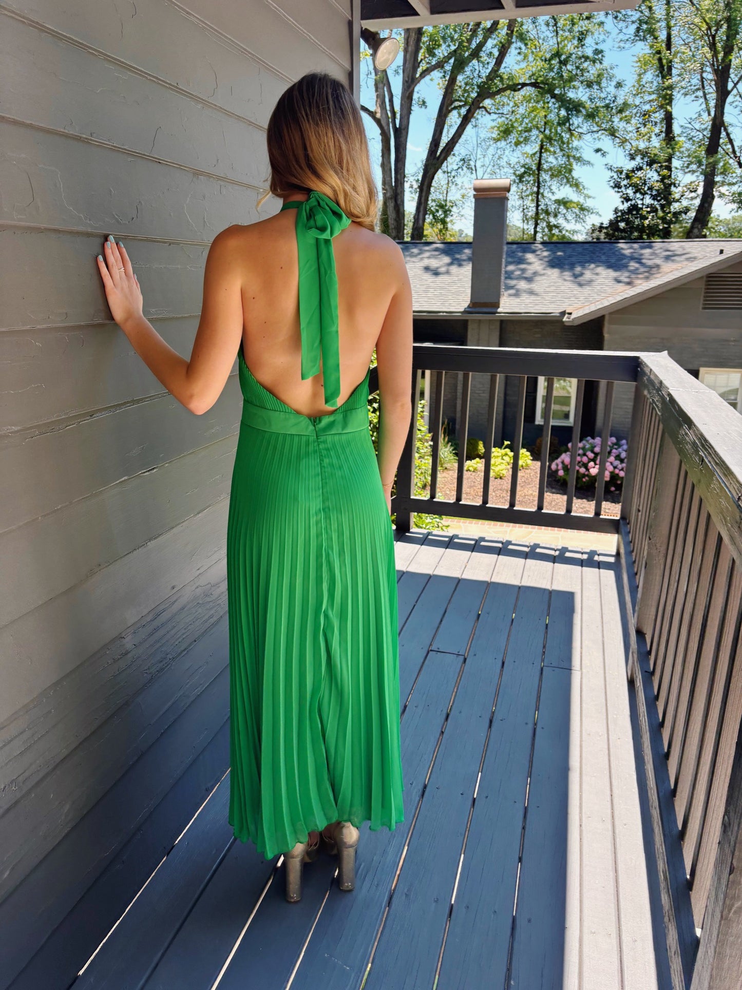 Emerald Pleated Maxi